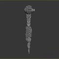 Mechanical Metal Weapon With Intricate Gear Structure And Spherical Head Design