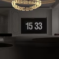 Elegant Modern Living and Dining Room Interior Design With Chandelier Sofa Dining Table And Plants