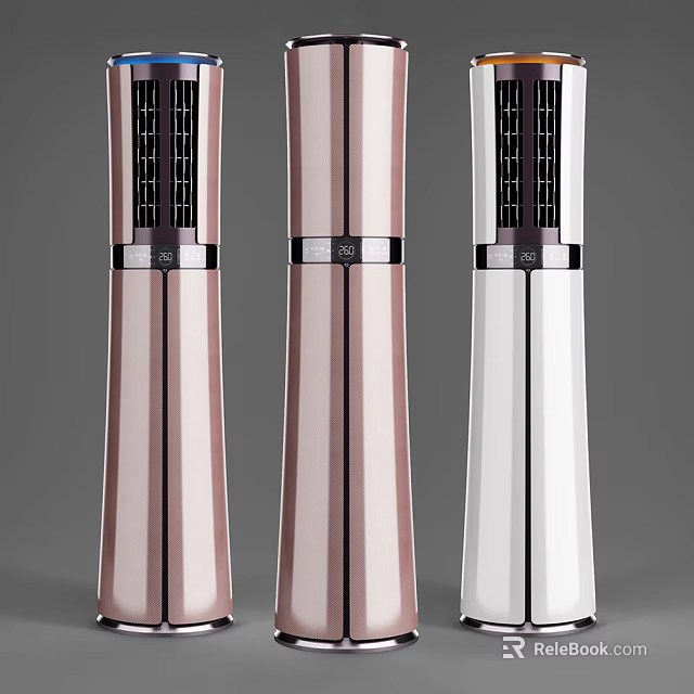 Air Cooler Fan Modern Vertical Design With Pink Rose Gold And White Colors 3d model 