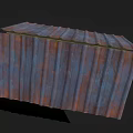 Wooden Shelter Structure With Corrugated Metal Roof Supporting Pillars And Platform Base