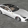 White Ferrari Two Door Car With Sleek Body And Black Wheels In Modern Indoor Space