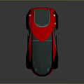 Modern Sleek Red Concept Car with Blue Transparent Roof and Black Wheels
