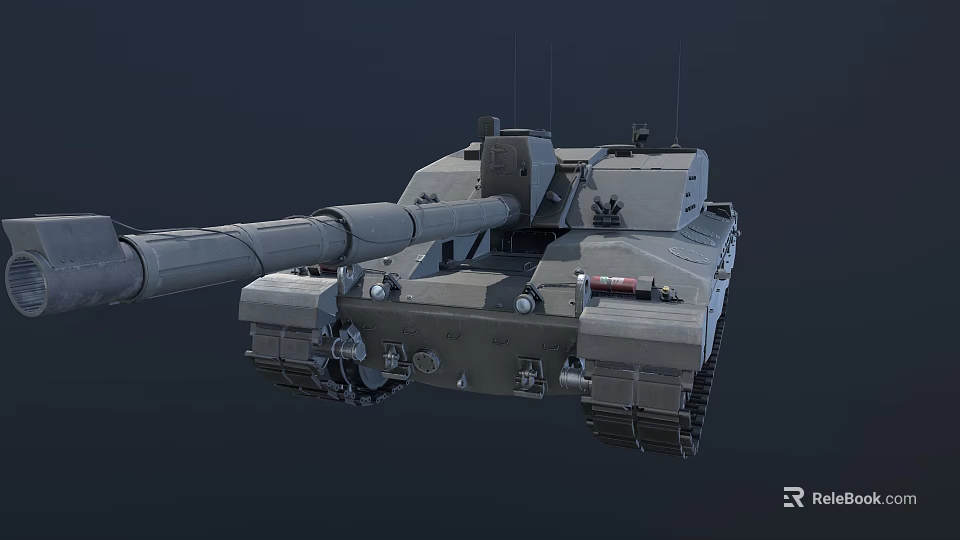 3D Rendered Military Weapon Tank With Long Cannon Barrel And Metal Tracks 3d model 