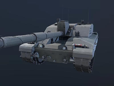 3D Rendered Military Weapon Tank With Long Cannon Barrel And Metal Tracks 3d model