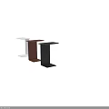 Modern Side Table With Light Glass Top And Brown Black Metal Frame 3d model