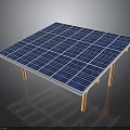 Solar Panel Array Setup With Blue Cells And Orange Support Legs