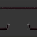 3D Scene Component With Red Brick U Shaped Architectural Frame And Black Top Design