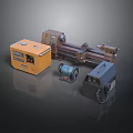 Industrial Machinery Equipment Collection With Lathe Motor Control Box And Tools