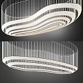Contemporary Modern Chandelier With Wavy Curved Lines And Metal Frame Design Structure