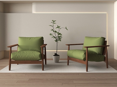 Modern Leisure Chair Armchair Potted Plant model