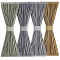 Multiple Colored Striped Curtains With Tie Bands For Modern Home Decor