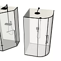 Modern Shower Sauna Design With Transparent Glass Enclosure And Black Frame