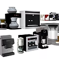 Essential Modern Kitchen Appliances Including Various Coffee Machines and Equipment