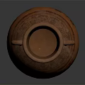Classic Ancient Terracotta Amphora With Two Handles And Intricate Figure Patterns