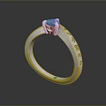 Elegant Silver Ring With Diamond Center And Engraved Band Design