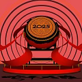 National tide year of the snake beautiful Chen element drum element year of the snake festival beautiful Chen ribbon 3d model