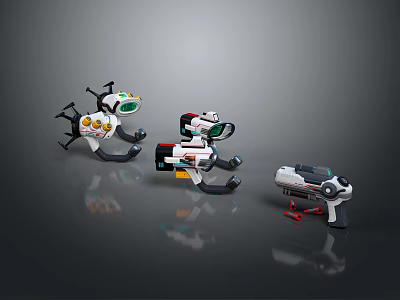 Futuristic Toy Weapon Collection With Different Sci Fi Designs And Colorful Details 3d model