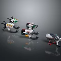 Futuristic Toy Weapon Collection With Different Sci Fi Designs And Colorful Details