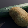 Cucumber Potato Potato Potato Food Seasoning Supplies Kitchen Supplies Vegetables 3d model