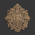 Intricate Golden Ring Featuring Castle Dragon And Ornate 3D Carved Details