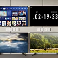 Modern Smart Television Displaying Streaming Interface Digital Clock And Scenic Landscape Imagery 3d model