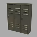 Dark Gray Metal Storage Cabinet with Multiple Drawers and Solid Doors
