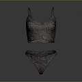 Women's Elegant Black Floral Lace Lingerie Set With Intricate Pattern Design