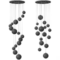 Modern Spherical Pendant Lights Hanging with White and Brass Balls for Contemporary Interior Decor