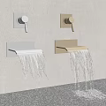 Modern Wall Mounted Faucets With Silver And Gold Finishes Water Flowing