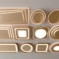 Modern Golden Ceiling Lights with Various Shapes and Stylish Design Options 3d model