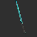 Glowing Blue Fantasy Sword With Intricate Blade Texture And Dark Hilt Design