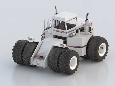 Heavy Duty Utility Vehicle Bell Haul With Large Tires Metal Rails And Cab 3d model
