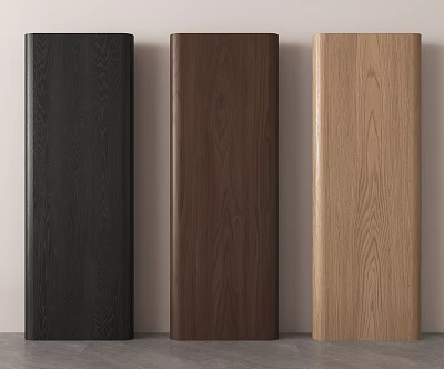 Modern Wood Texture Wall Panels with Three Color Options for Interior Design Projects 3d model