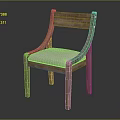 Modern Wooden Frame Leisure Chair With Armrests And Light Colored Padded Seat