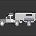 Gray Off Road Vehicle With Solar Panel Roof Rack And Red Interior