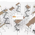 Modern Site Scaffolding Climbing Frame Climbing Ladder Site Ladder 3d model