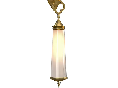 Elegant Brass Wall Sconce With Cylindrical Glass Shade And Soft Lighting 3d model