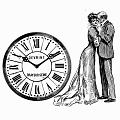 Vintage Devrine Brasur Seine Clock with White Dial and Black Roman Numerals