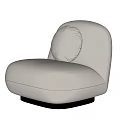 Modern Accent Chair Featuring Soft Plush Fabric Curved Design And Round Cushion