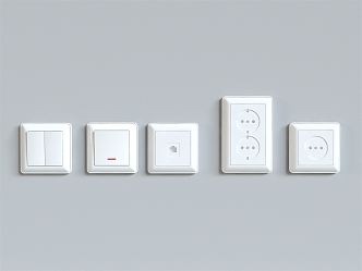 Modern switch socket switch 3d model