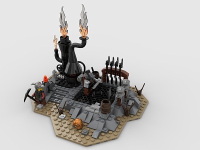 LEGO Toy Blocks Game Scene Blacksmith Shop 3d model