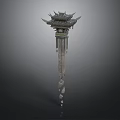 Traditional Chinese Architectural Pillar With Pagoda Roof And Intricate Carvings