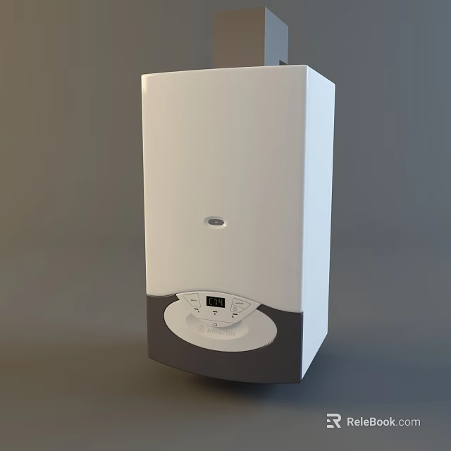 White Upright Household Appliance With Modern Digital Control Panel And Sleek Design 3d model