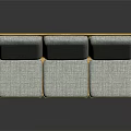 Modern Three Seater Sofa With Wooden Frame And Light Gray Cushions