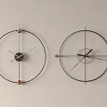 Modern clock wall clock combination 3d model