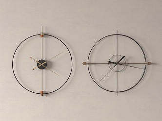 Modern clock wall clock combination 3d model