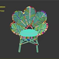 Elegant Rattan Flower Shaped Leisure Chair With Soft White Cushion Design