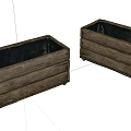 Two Rustic Wooden Storage Boxes With Rectangular Shape And Natural Texture