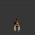 Red Brown Dinosaur Model With Spiked Sail And Detailed Texture On Dark Background