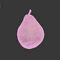Ripe Yellow Pear With Green Spots On Dark Reflective Surface 3d model